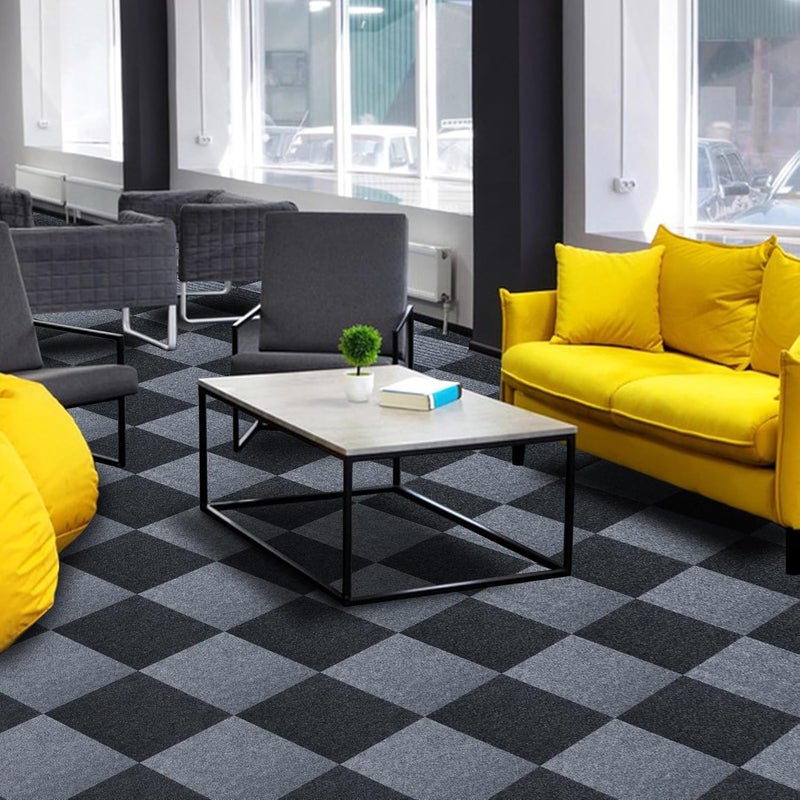 SOKEA Carpet Tiles Peel and Stick, Self Adhesive Carpet Floor Tile 20 Tiles/20 sq Ft Anti-Slip Squares Soft Padded Carpet Tiles for Kitchen Bedrooms Indoor Outdoor（12" x 12"） - Image 3